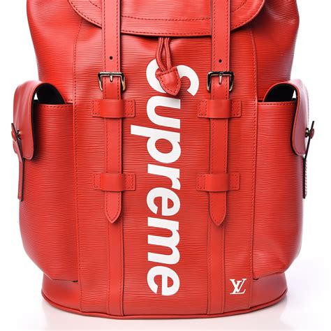 red supreme lv bag|red supreme backpack.